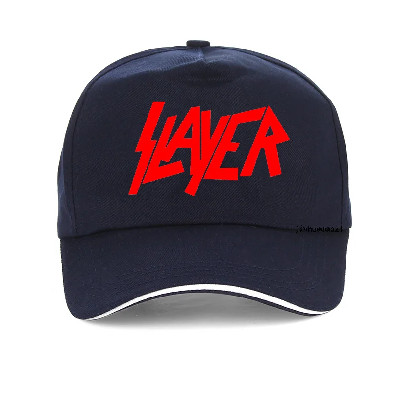 Модный бренд печати Slayer тяжелый металл Thrash рок группа летняя кепка-Бейсболка Регулируемая металлическая полоса шапки Бейсболка унисекс - Цвет: Тёмно-синий