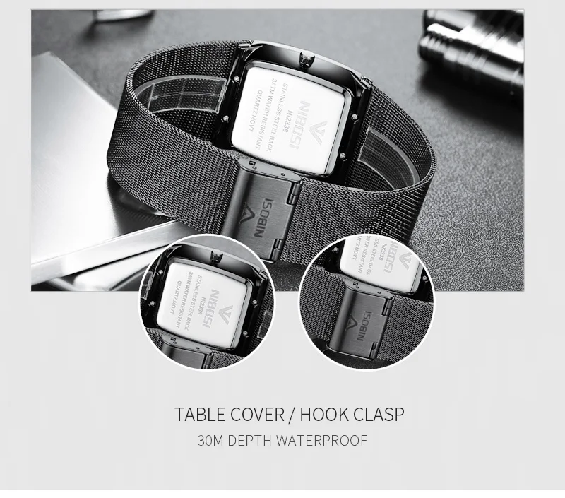 2018 New Square Watch Men Top Brand Luxury Mesh Strap Fashion Dress Wrist Watch Analog Quartz-watch Montre Homme 2018 Man Clock (12)