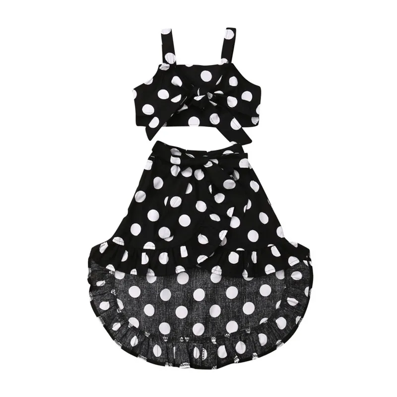 

2019 Infant Baby Girls Irregular Summer Dress Braces Skirt Dress+Tops Outfits Children clothing set roupas menina