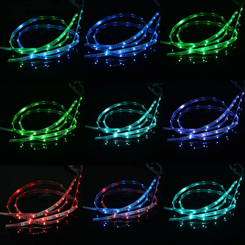 2 шт. 60 см 24 RGB Светодиодная лента светильник Питание от батареи 3528 SMD USB меняющаяся цветная светодиодная лента для обуви DIY светильник ing IP67 водонепроницаемый