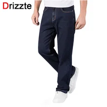 Drizzte мужчин джинсы хлопок джинсовые жан мужские прямые брюки со свободной посадкой джинсы большие и высокие брюки Большой размер от 36 до размер 50 52 джинсы
