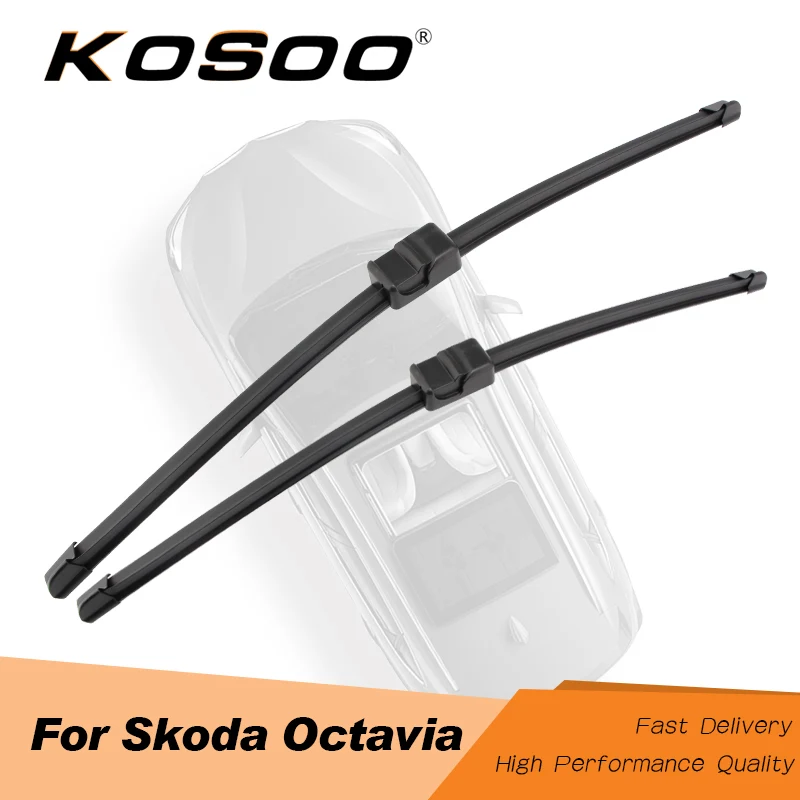 

KOSOO For Skoda Octavia MK1 MK2 MK3 A5 A7 Fit Push Button/Side Pin/J Hook Arms Model Year From 2000 To 2017 Auto Wiper Blades
