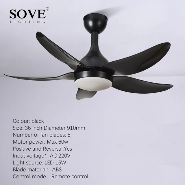 SOVE Modern LED Ceiling Light Fan 5 