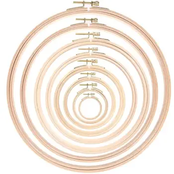 

7.5/10.5/12.5/15.5/18/21/24/28cm Embroidery Hoops Frame Set Wooden Embroidery Hoop Rings for DIY Cross Stitch Needle Craft Tools