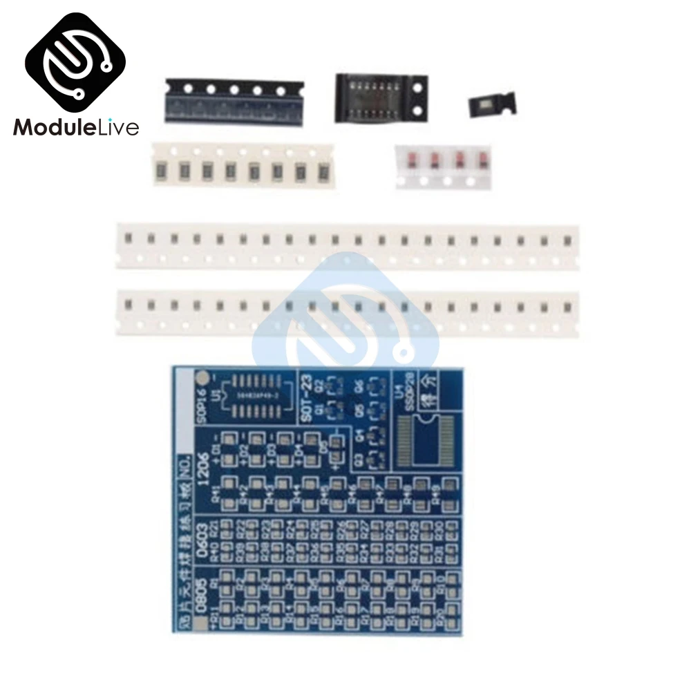 SMT SMD компонент сварки практика сварки синий печатной платы пайки обучение Eletronice инструменты Diy наборы