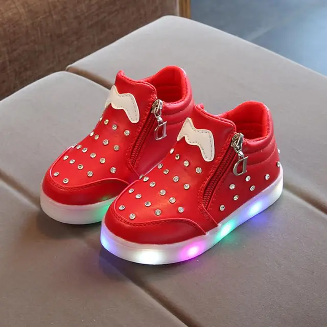 Aliexpress.com : Buy European Cartoon Glitter Footwear Zip LED Lighted ...