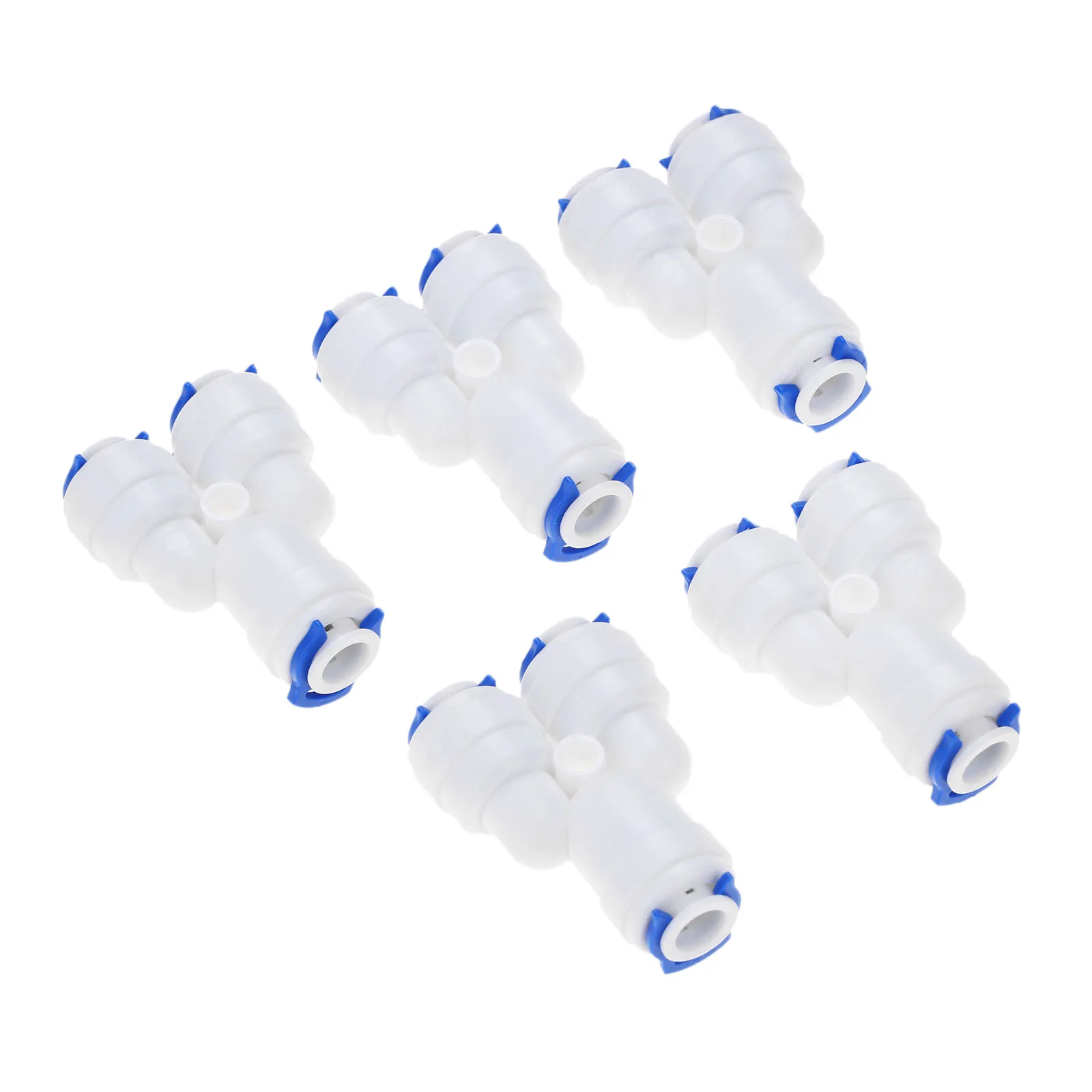 

5Pcs 1/4" 6.35mm OD RO Water Hose Tube Plastic Coupling Connector Reverse Osmosis System Y Fitting Quick Coupling Equal 3 Way