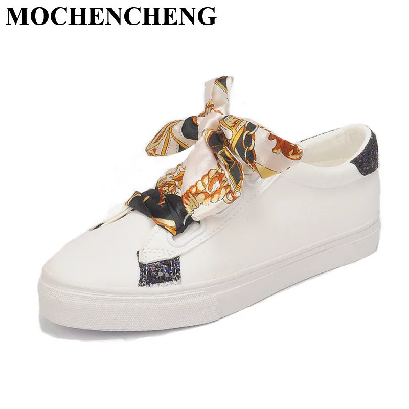 

New White Shoes for Women Casual Shoes Breathable Low Lace-up Canvas Shoes Retro Solid Bling Decor High Quality Leisure Shoes