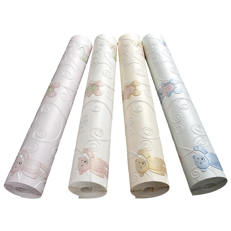 3D Cute Bear Wallpaper Boy Girl Bedroom Living Room TV Background Home Yellow Beige Pink Blue Wall Paper Roll 3D Cute Bear Wallpaper Boy Girl Bedroom Living Room TV Background Home Yellow Beige Pink Blue Wall Paper Roll