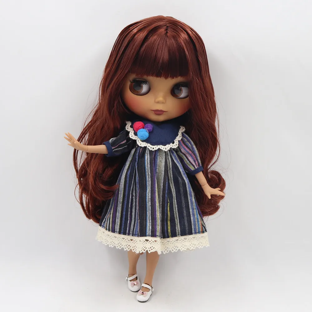 ICY Fortune Days factory blyth Кукла № BL9388 Обнаженная кукла с красными кудрявыми волосами темная кожа и матовое лицо соединение тела