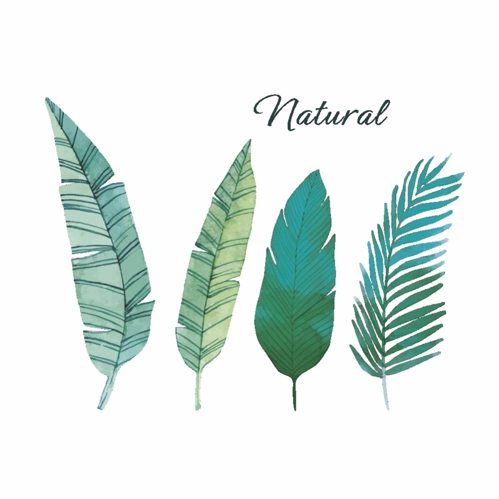 

Home Decor Palm Leaves Wall Stickers Green Leaf Watercolor Ferns Decals Living Room Bedroom Decorative Murals