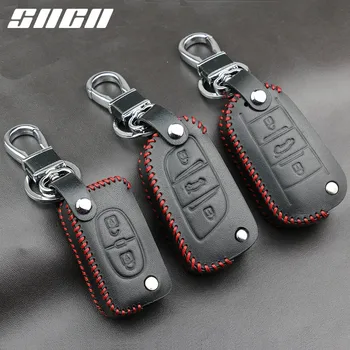 

Genuine Leather Car Key Case Covers Keychains For Citroen C2 C3 C4 C5 C6 C8 Berlingo Picasso Xsara Picasso Aygo Remote