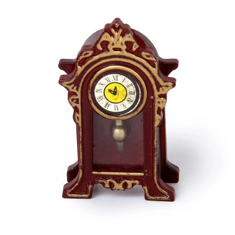 HOT-1/12 Dollhouse Miniature Halls Classic Table Clock perfect for the decoration of your doll's house