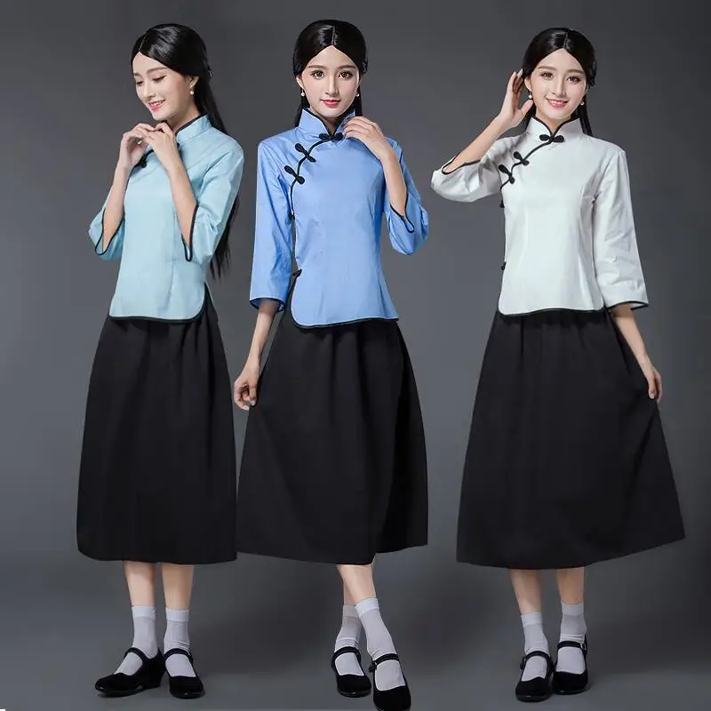 

Womens Graduation Republic of China Student Suit Ancient elegant Fancy Dresses Chinese traditional costume