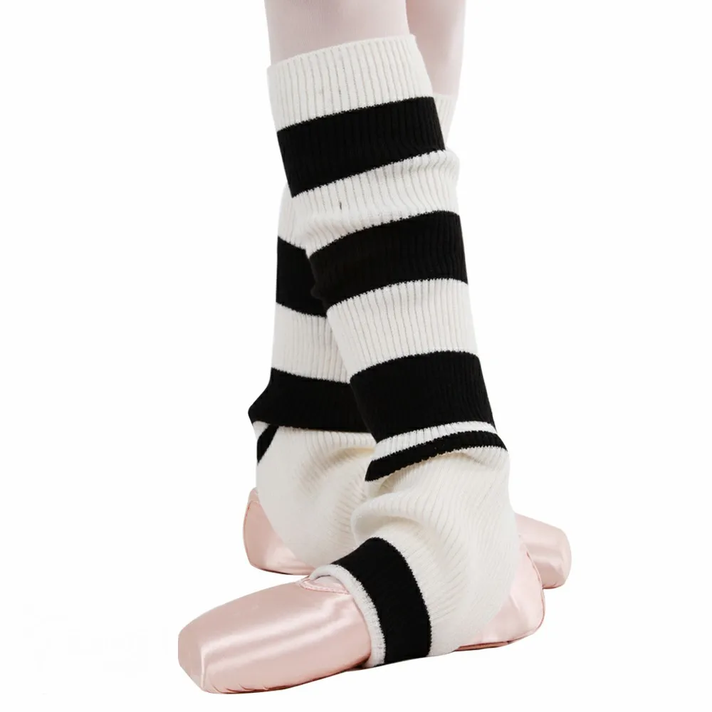 Short Dance Sock Beenwarmers Ballerina Adults Stripe Winter Leg Warmers