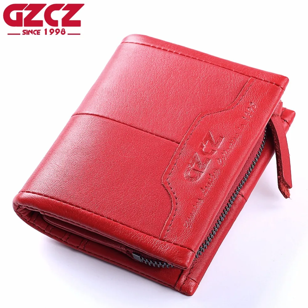 GZCZ Genuine Leather Women Wallet Female Zipper Small Walet Clamp For Money Coin Purse Card Holder Portomonee Mini Purse Rfid GZCZ Genuine Leather Women Wallet Female Zipper Small Walet Clamp For Money Coin Purse Card Holder Portomonee Mini Purse Rfid