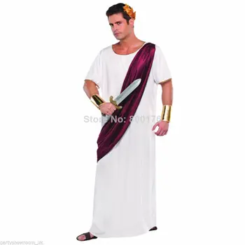 

Free shipping zy389 Cheap Roman Adult Noble Greek White Toga Ceasar Men Empire Imperial sexy movie Caesar Emperor Costumes