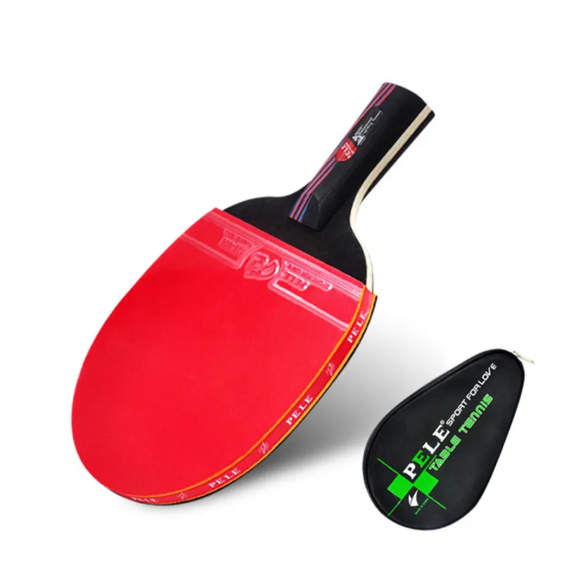 

Outdoor Professional Carbon Fiber Table Tennis Racket Blade Rubber With Double Face Pimples-in Ping Pong Rackets With Bag