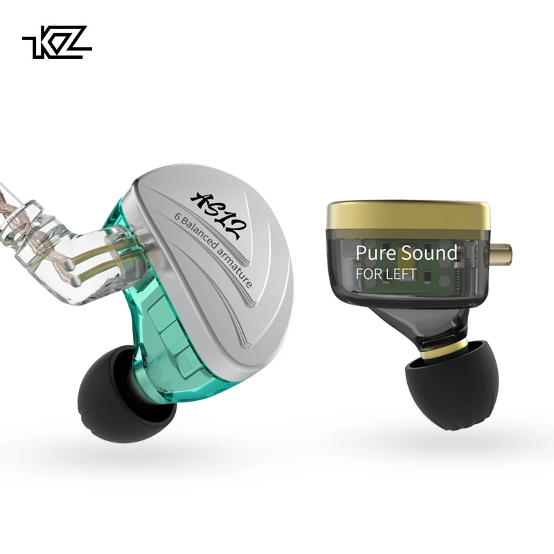 KZ AS12 наушники вкладыши 12BA сбалансированные арматурные диски DJ монитор шумоподавления супер бас наушники съемный