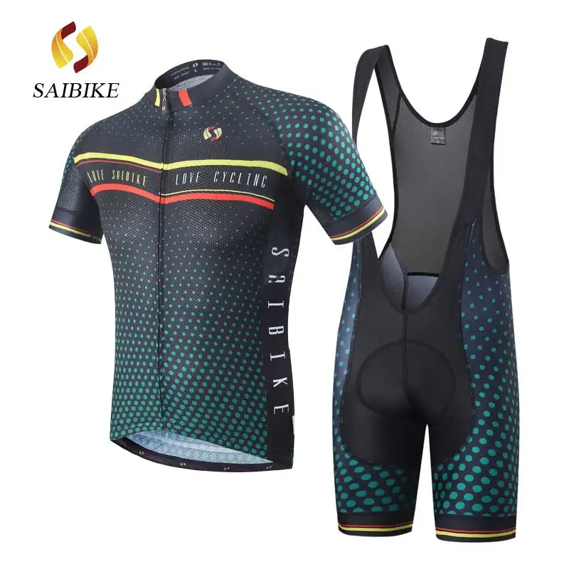 Saibike Велоспорт Джерси Набор черный для мужчин летняя велосипедная одежда Ropa Ciclismo maillot hombre Велосипедный спорт дышащая одежда - Цвет: s1634