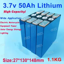 3,7 v 50Ah литий-ионный аккумулятор высокой скорости 55Ah power cell для diy pack 24v 12v Туристический Тренер/освещение/для хранения солнечной энергии