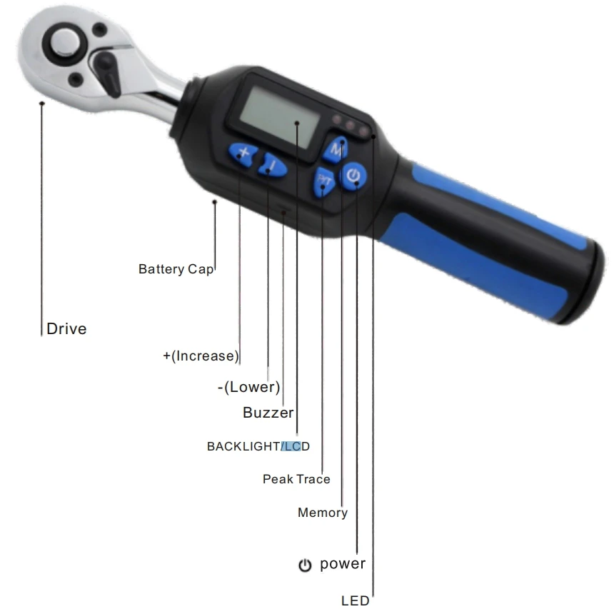 Цифровой Динамометрический ключ 3-60 нм профессиональный электронный динамометрический ключ для ремонта велосипедов и автомобилей крутящий момент инструмент