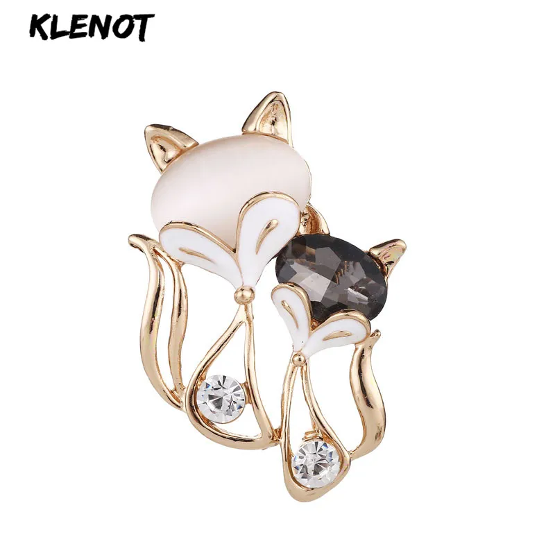 

Sexy Fox Rhinestone Pins and Brooches Women Mom Animal Fox Brooch Pins Opal Cat's Eye Brooch Valentine's Day Love Couple Jewelry
