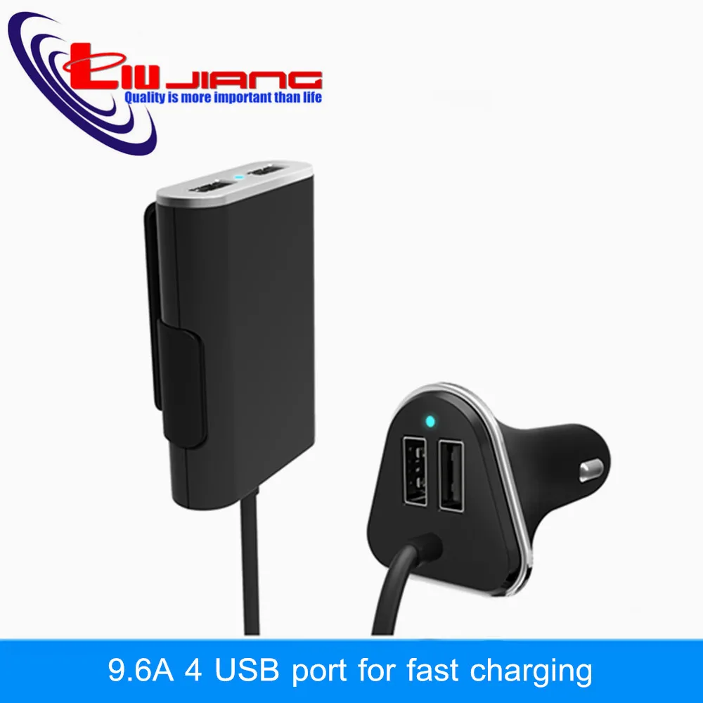 baratas 9.6A WOJOQ Carregador de Carro 4 Portas USB Carregador de Carro Universal USB rápida Adaptador para Samsung MPV Carro Telefones Móveis Tablet PC 48 W
