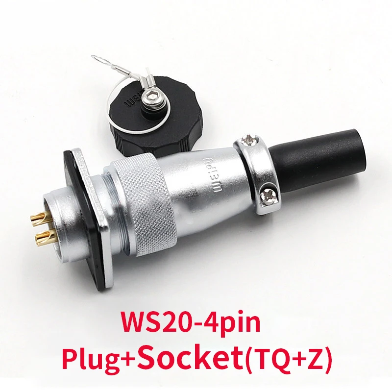 

4 Pin WS20 Connectors High Voltage Connector Plug Socket IP68 Waterproof Industrial Power Connector
