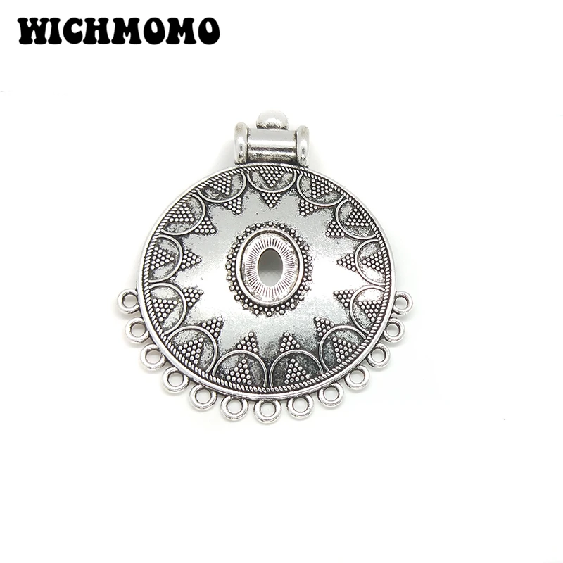 

New 1pieces 75*64MM Retro Zinc Alloy Round Pendants Charms Tassel Loop Linker Connector for DIY Necklace Jewelry Accessories
