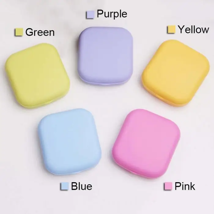 5 цветов портативный мини-чехол для контактных линз дорожный набор с зеркалом модный однотонный держатель для линз контейнер для замачивания