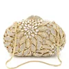 Gold Metal Leaves White Crystals Evening Clutch Bags Luxury Women Wedding Party Purse Handbags  2