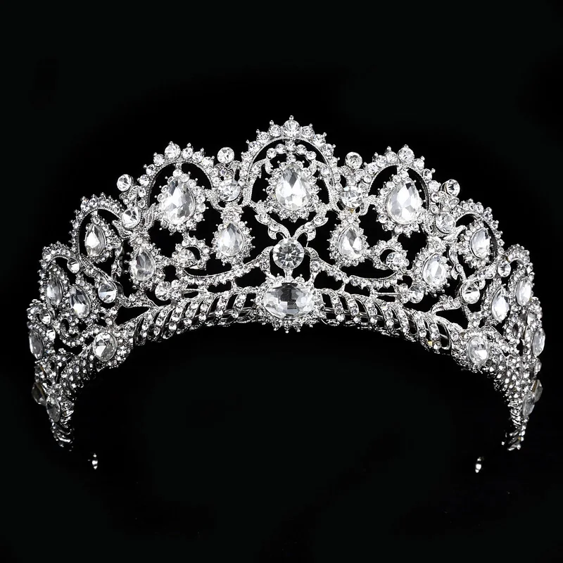 Свадебная тиара Корона королева женские свадебные аксессуары для волос головной убор украшения для волос аксессуары для невесты повязка на голову - Окраска металла: silver