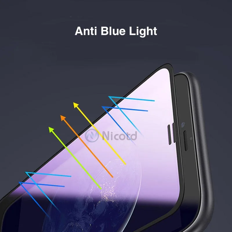  Nicotd Volle Abdeckung Gehärtetem Glas für iPhone XS X Screen Protector 9D Schwarz Schutz Glas Film