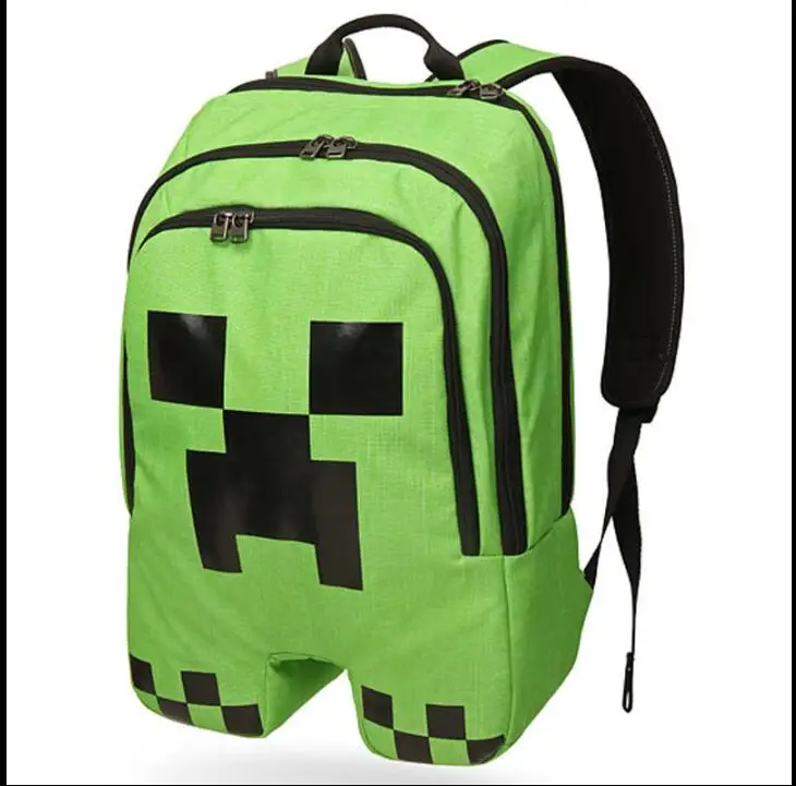 

Hot Games Green Minecraft Creeper Cosplay Gift Boy Girl Children School bag Women Bagpack Teenagers Canvas Men Student Backpack