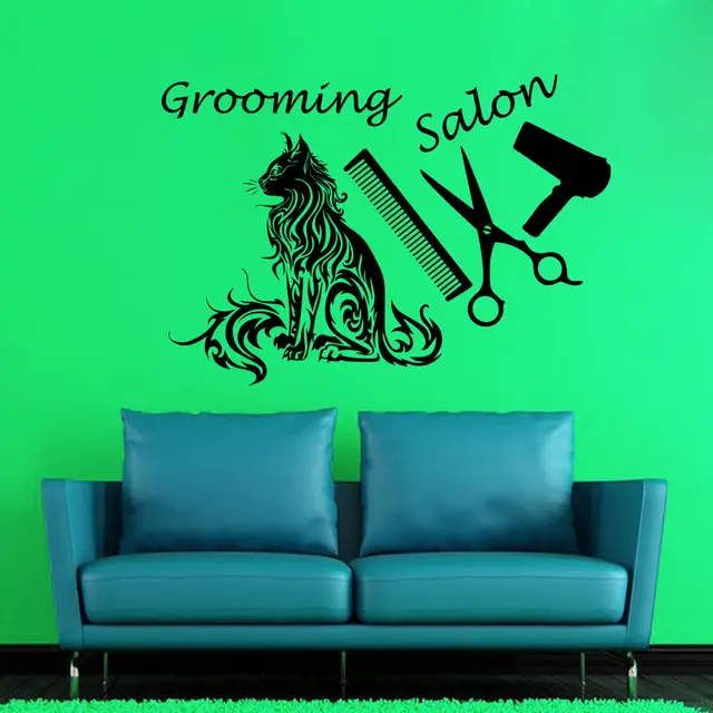 Aliexpress Wall Decal Pet Grooming Salon Decor Sticker Cat Wall Decal Pet Grooming Salon Decor Sticker Cat Comb Design Art Vinyl