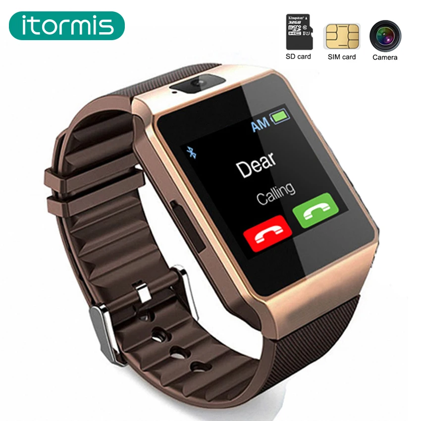 itormis Bluetooth Smart Watch Smartwatch Phone Pedometer Touch Screen Camera TF SIM Card for Android iOS