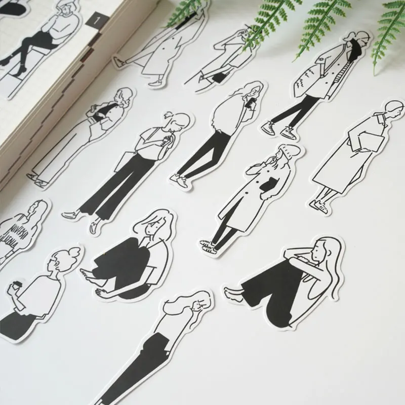 Cartoon Stickers DIY scrapbooking simple Salt Personal Life Series album journal happy planner decorative