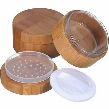 

Luxury 5g 10g 15g 20g 30g 50g 100g 150g 250g bamboo cosmetic packaging sifter jars loose powder jars with sifter puff containers