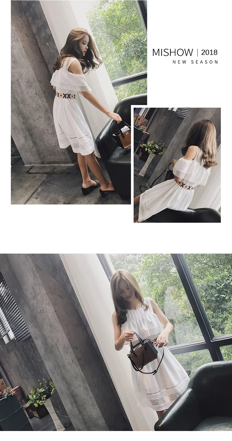 Mishow Белое платье без рукавов мини-платье MX17B1204