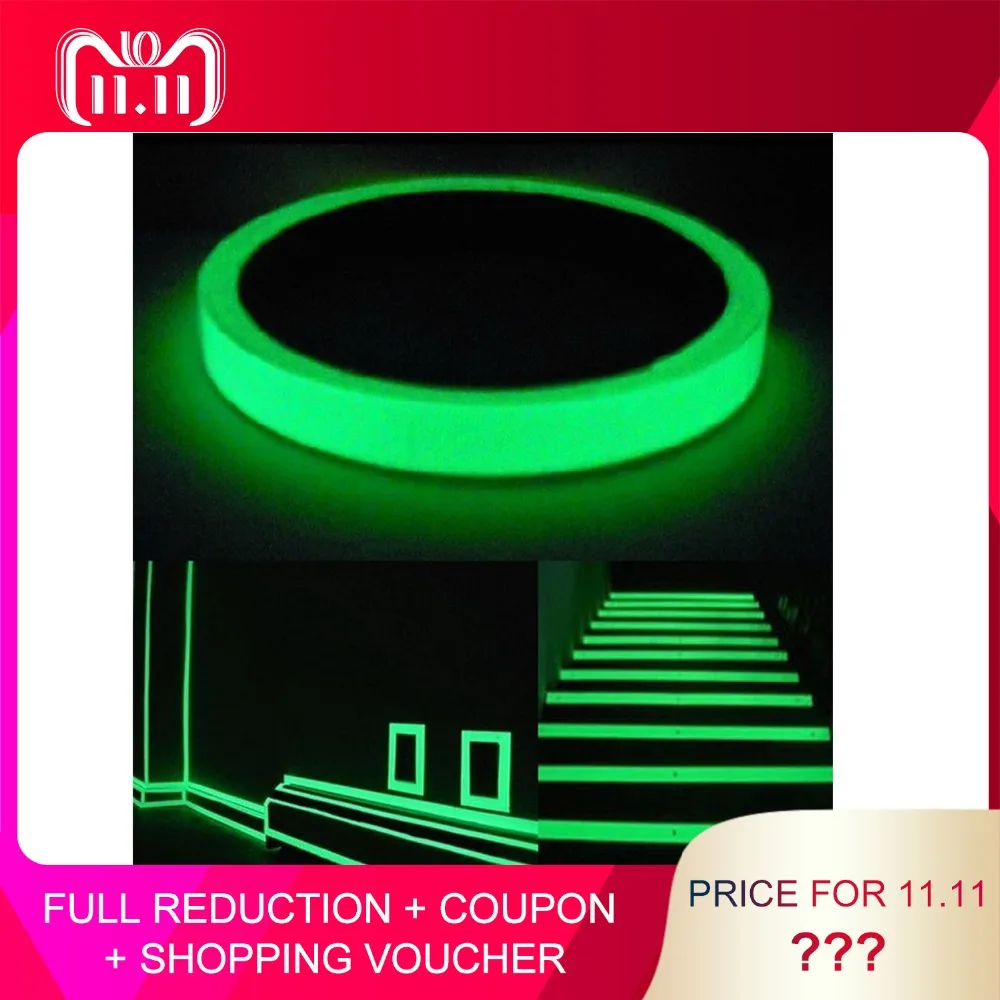 

3M *15mm Reflective Tape Glow In The Dark Tape Self-adhesive Night Vision Luminous Tapes Warning Tape Stickers For Decoration