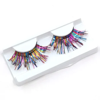 

YOKPN Exaggerated Colorful False Eyelashes Performance Party Cross Messy Fake Eyelashes Studio Art Makeup Lashes