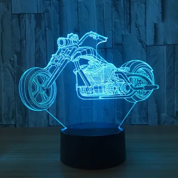 

New 7 Color Motorcycle Lamp 3d Visual Led Night Lights For Kids Touch Usb Table Lampara Lampe Baby Sleeping Nightlight Room Lamp