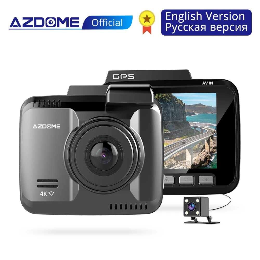 

AZDOME GS63H 4K Built in GPS WiFi Car DVRs Recorder Dash Cam Dual Lens Vehicle Rear View Camera Camcorder Night Vision Dashcam