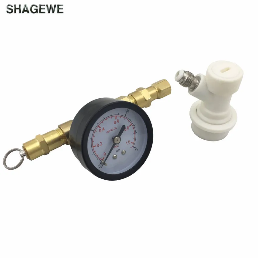 

Co2 charger Pressure Relief Valve with Gauge, 0~15 psi Pressure valve With Threaded Gas Ball Lock Disconnect For Beer brew Keg