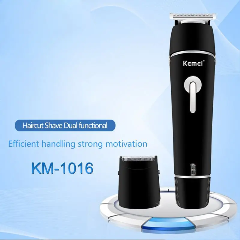 Kemei KM-1016 перезаряжаемая машинка для стрижки волос Электрический триммер для волос для мужчин Быстрая зарядка бритва моющаяся возвратно-поступательная электрическая бритва