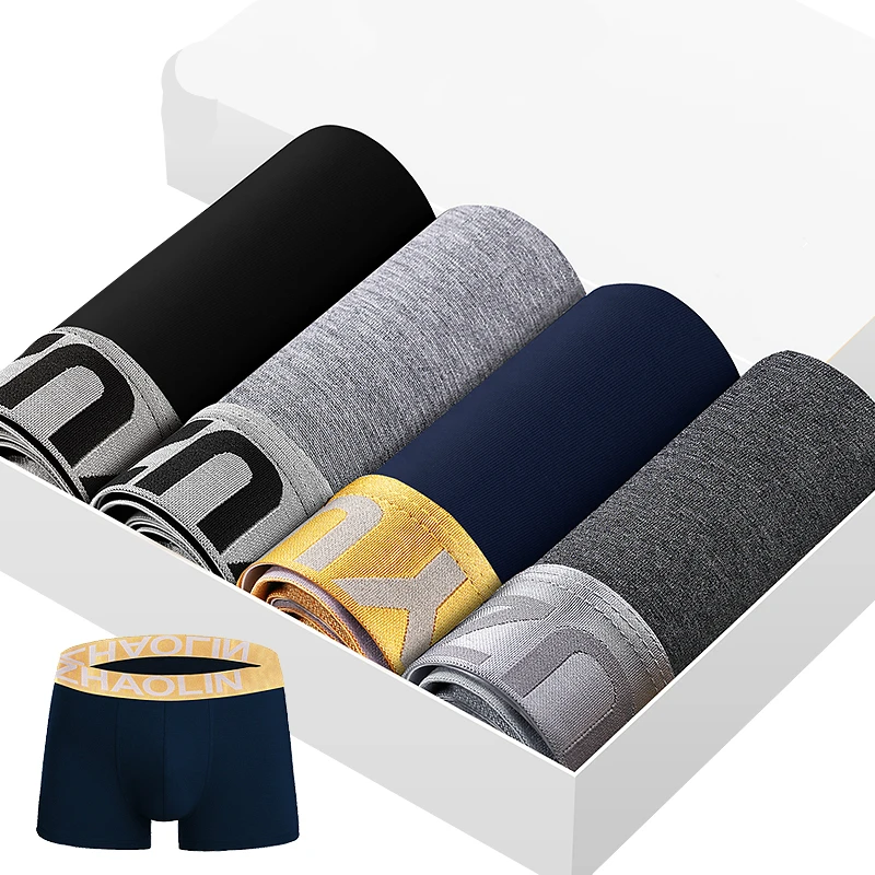 4pcs/lot Men Underwear Boxer Men Modal Comfort Calzoncillos Breathable Shorts Boxer Hombre Pants Underpants Vetement Homme - Цвет: EdgeMagicLetter