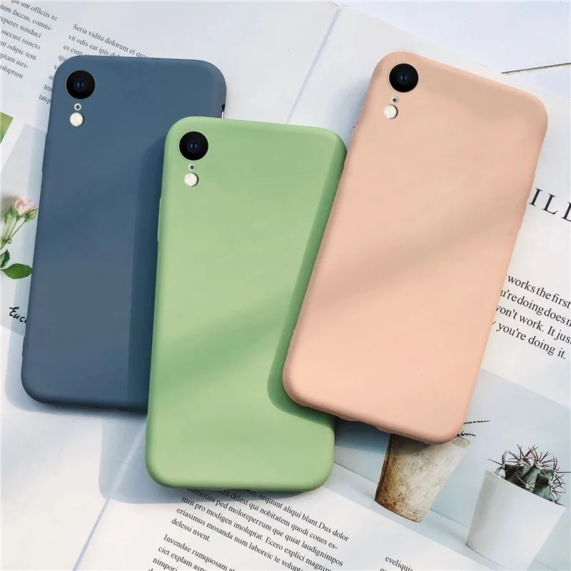 

Ultra-thin mobile phone case for iPhone 7,8, new healthy silicone case for iPhone x xr xs max solid color