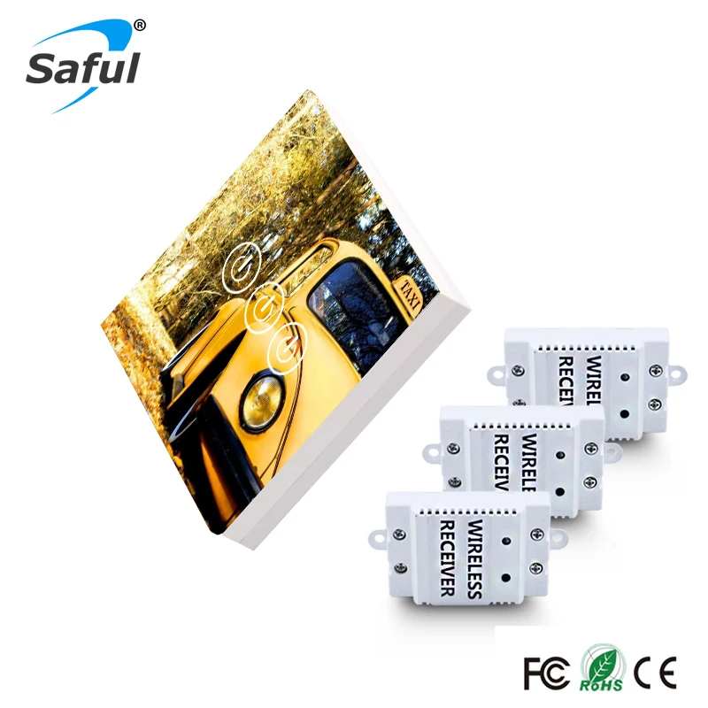 

Saful Picture DIY Design wireless Touch Switch 3 Gang 3 Way Long Distance with 3 Receivers Wall Light Touch Switch