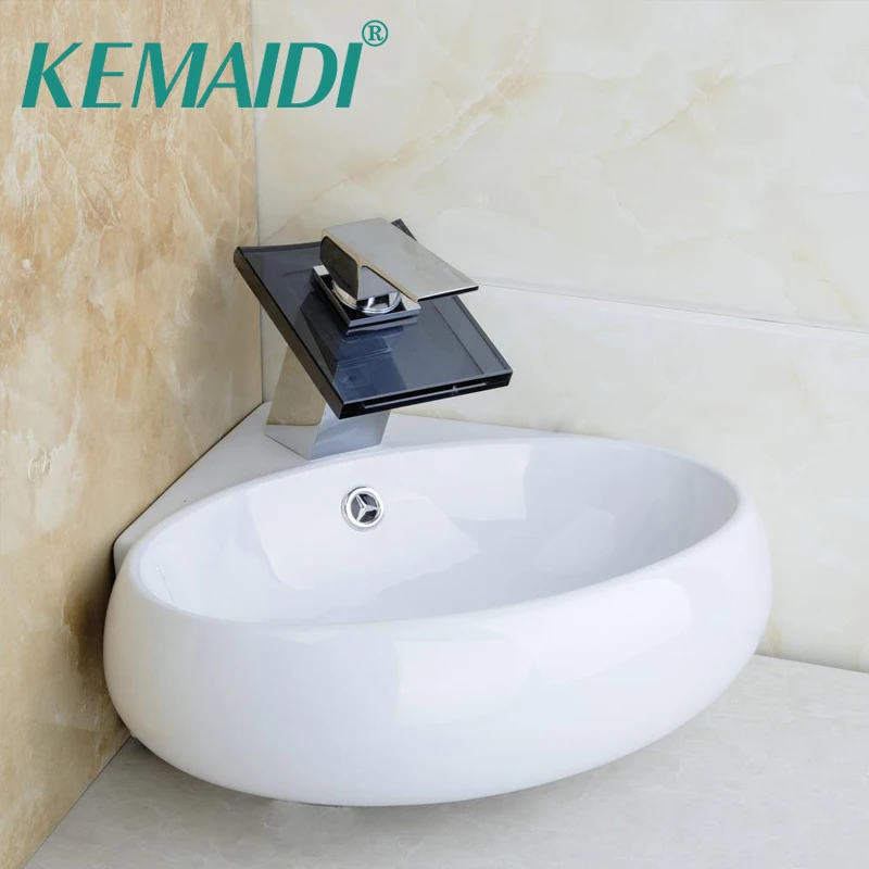 Kemaidi مجموعة الحمام السيراميك حوض المغسلة الحنفية مجموعة bacia torneira بيا عالية الجودة حوض غسيل الغرور و waterall الصنبور مع استنزاف Kemaidi مجموعة الحمام السيراميك حوض المغسلة الحنفية مجموعة bacia torneira بيا عالية الجودة حوض غسيل الغرور و waterall الصنبور مع استنزاف